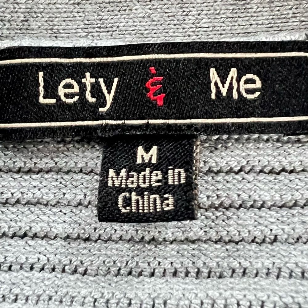 Lety & Me Heather Heather Grey Ribbed Mixed Stitch Open Front Cardigan Size M - Picture 8 of 15